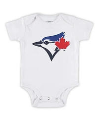 Newborn and Infant Boys Girls Royal, Powder Blue, White Toronto Blue Jays Minor League Player Three-Pack Bodysuit Set