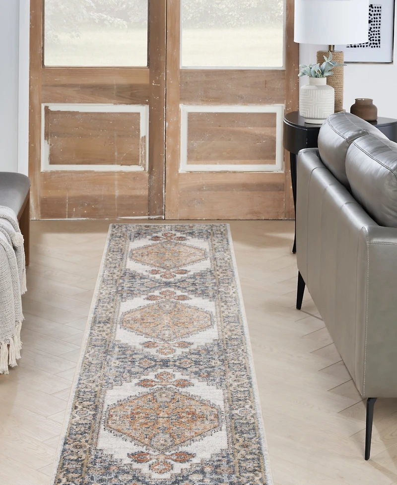 Nourison Home Astra Machine Washable ASW11 2'2" x 8' Runner Area Rug