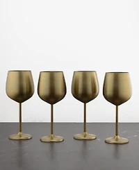 Cambridge 18 Oz Gold Stainless Steel White Wine Glasses, Set of 4