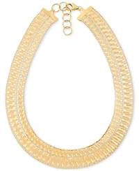 Cleopatra Openwork Statement Necklace in 14k Gold-Plated Sterling Silver, 17" + 2" extender