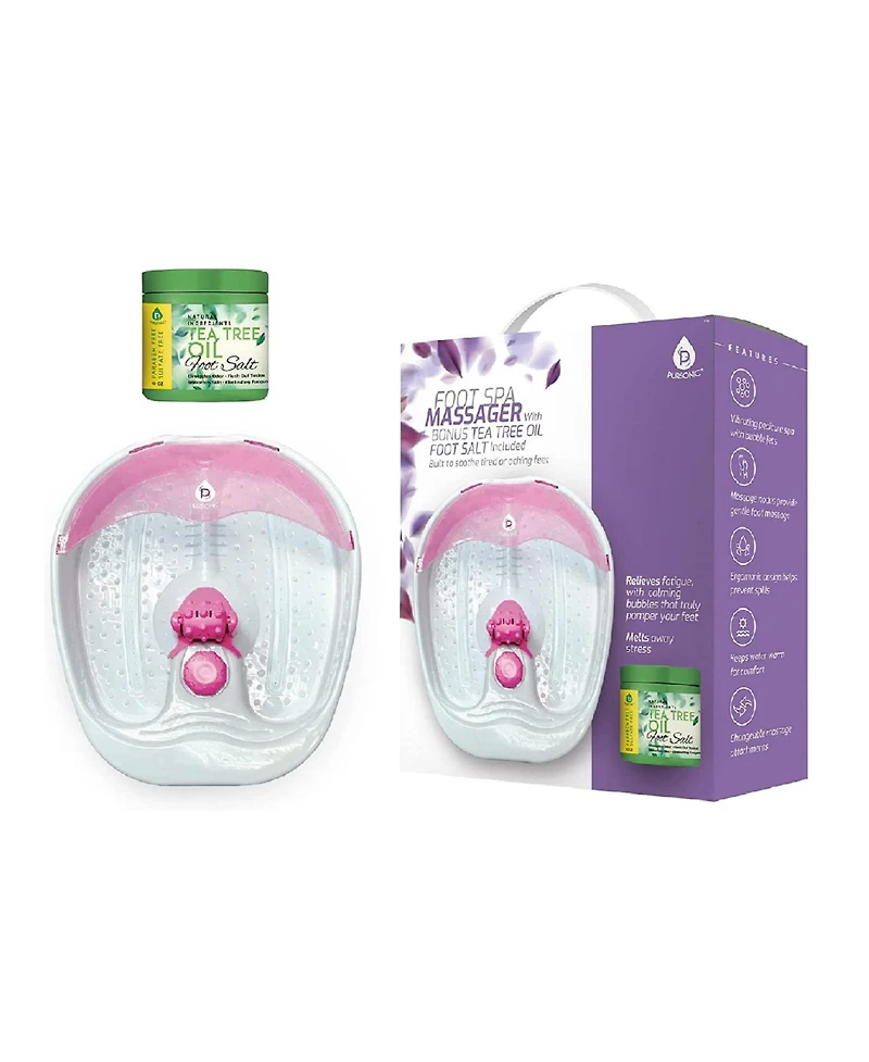 Pursonic Foot Spa Massager with Tea Tree Oil Foot Salt Scrub (Warming Function
