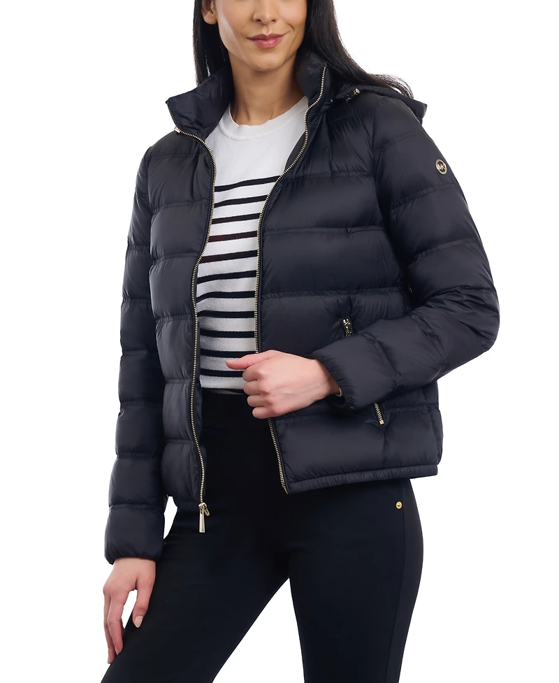 Michael Michael Kors Women's Hooded Packable Bomber Puffer Coat