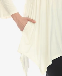 White Mark Women's Empire Waist Tunic Top