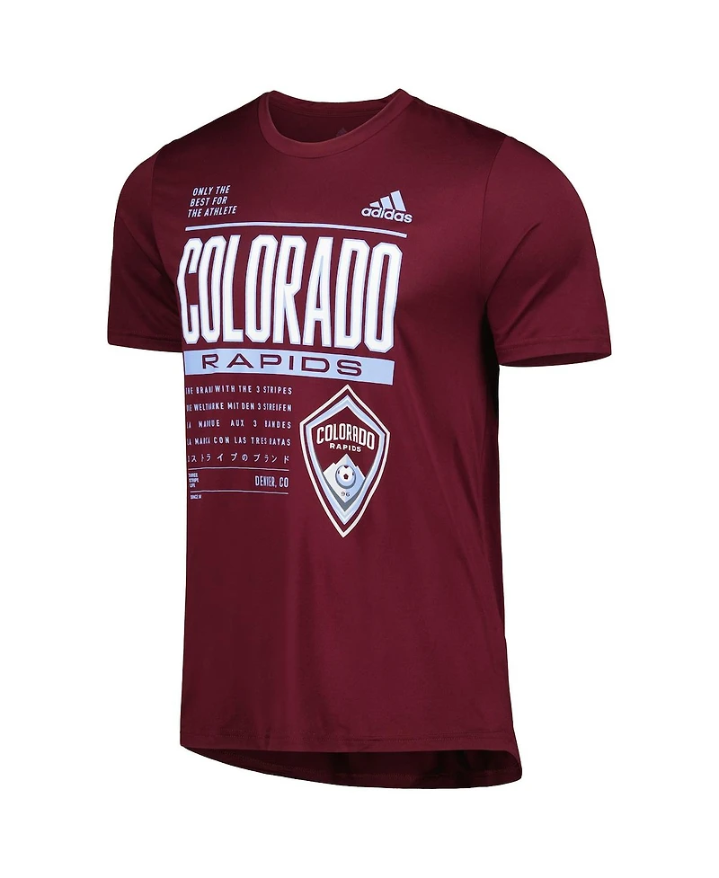 Men's adidas Burgundy Colorado Rapids Club Dna Performance T-shirt