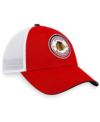 Men's Fanatics Red, White Chicago Blackhawks Iconic Gradient Trucker Snapback Hat