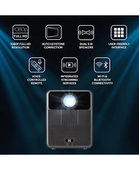 Kodak Flik HD10 Smart Projector, 1080P Wifi Projector With Android Tv