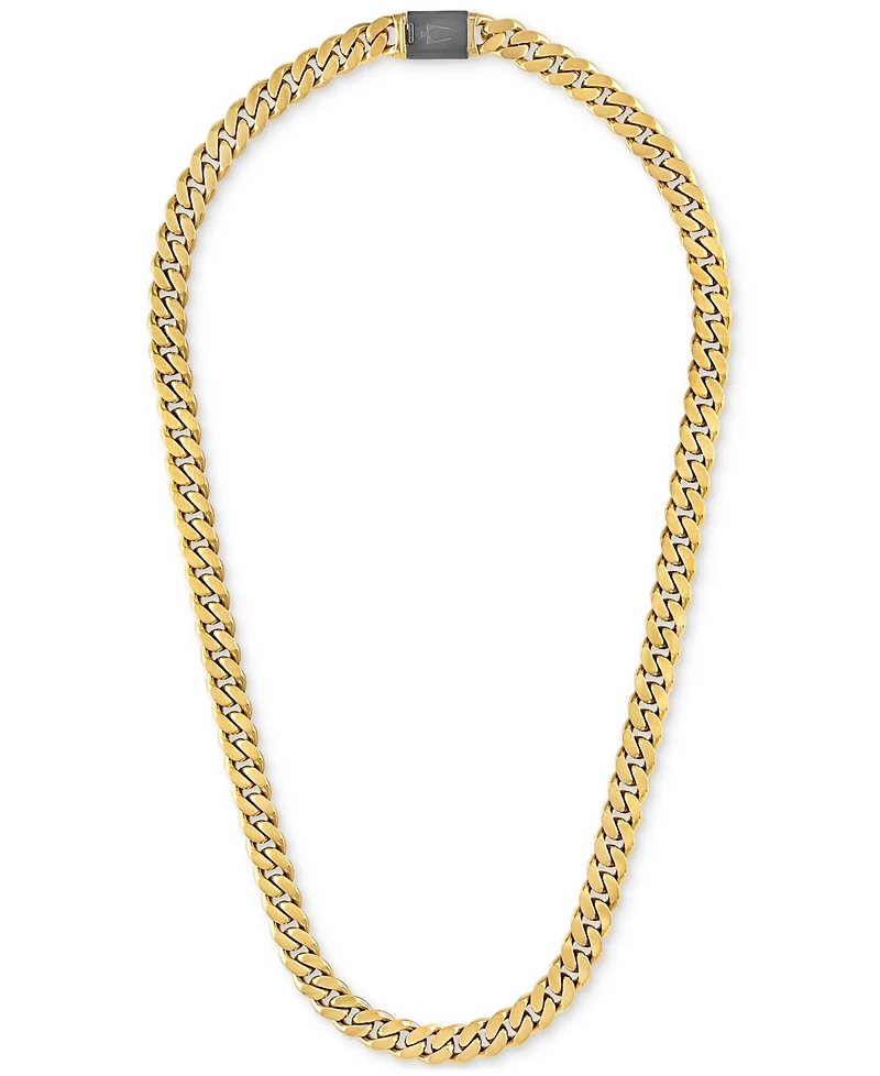 Bulova Men's Classic Curb Chain 24" Necklace in Gold-Plated Stainless Steel