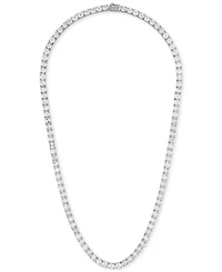 Bulova Men's Icon White Topaz (1/10 ct. t.w.) Tennis 22" Necklace in Sterling Silver