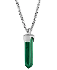 Bulova Men's Icon Malachite Pendant Necklace in Sterling Silver, 24" + 2" extender