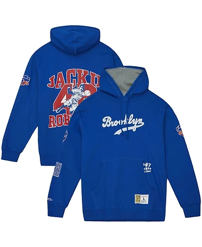 Men's Mitchell & Ness Jackie Robinson Royal Brooklyn Dodgers Cooperstown Collection Legends Fleece Pullover Hoodie