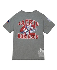 Men's Mitchell & Ness Jackie Robinson Gray Brooklyn Dodgers Cooperstown Collection Legends T-shirt