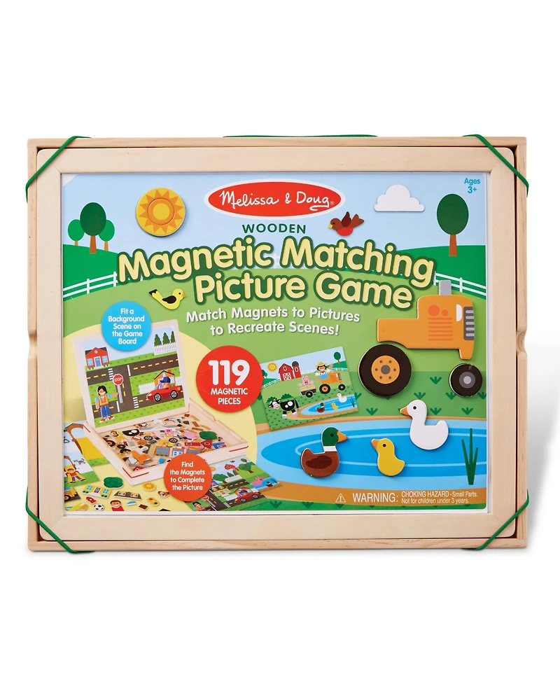 Melissa & Doug Wooden Magnetic Matching Picture Game With 119 Magnets and Scene Cards