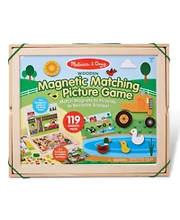 Melissa & Doug Wooden Magnetic Matching Picture Game With 119 Magnets and Scene Cards