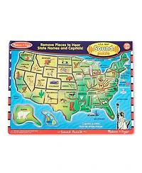Melissa & Doug Usa Map Sound Puzzle - Wooden Puzzle With Sound Effects (40 pcs), Multicolor