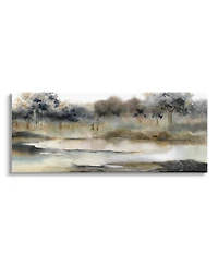 Stupell Industries Trees By Lakeside Landscape Canvas Wall Art, 20" x 1.5" x 48"