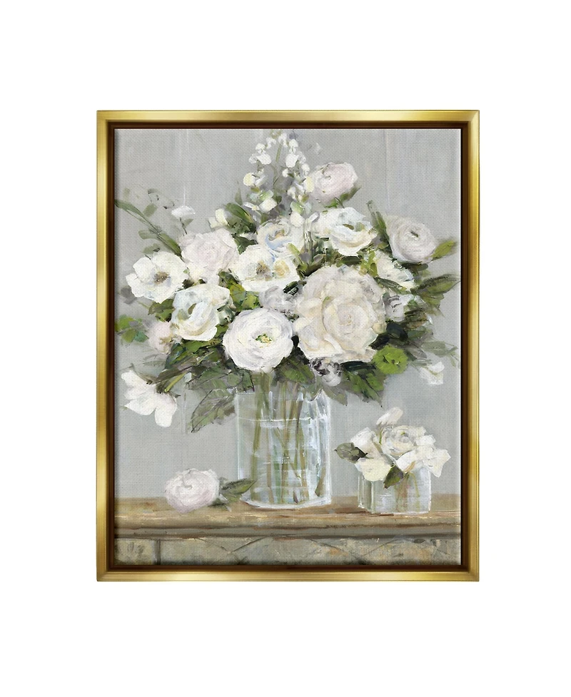 Stupell Industries Country Floral Scene Framed Floater Canvas Wall Art, 17" x 1.7" x 21"
