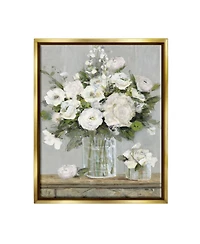 Stupell Industries Country Floral Scene Framed Floater Canvas Wall Art, 17" x 1.7" x 21"