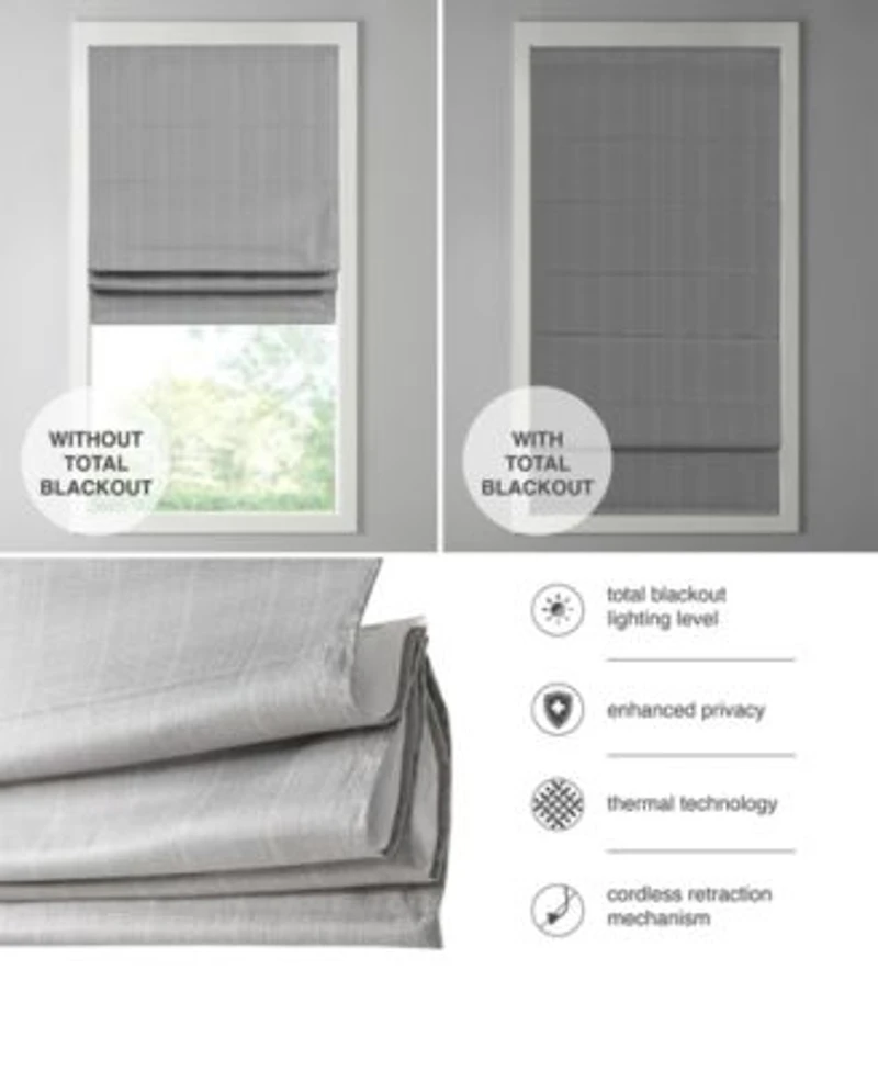Madison Park Galen Basketweave Total Blackout 1 Piece Roman Shade Collection