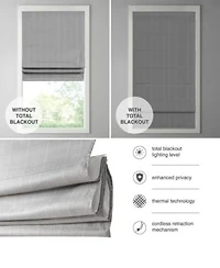 Madison Park Galen Basketweave Total Blackout 1 Piece Roman Shade Collection