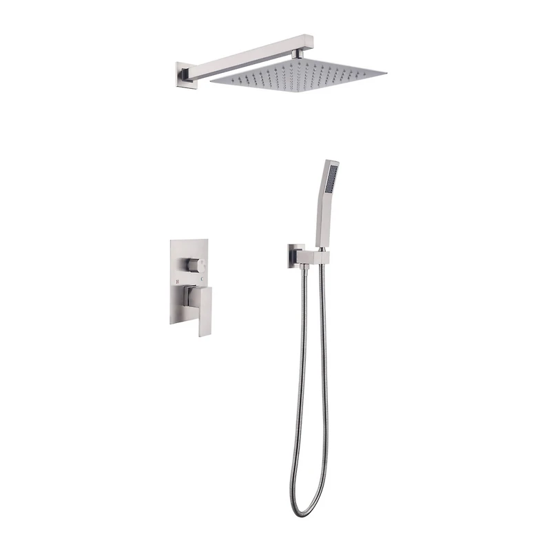 10 Inch Shower Head Bathroom Luxury Rain Mixer Shower Complete Combo Set Wall Mounted