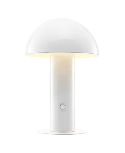 Boletus 10.75" Contemporary Bohemian Rechargeable, Cordless Iron Integrated Led Mushroom Table Lamp