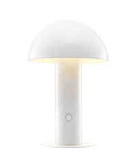 Boletus 10.75" Contemporary Bohemian Rechargeable, Cordless Iron Integrated Led Mushroom Table Lamp