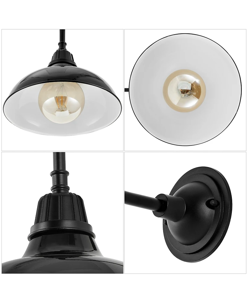 Aurora 12.25" 1-Light Farmhouse Industrial Indoor, Outdoor Iron Led Gooseneck Arm Sconce