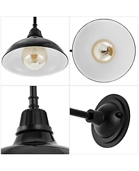 Aurora 12.25" 1-Light Farmhouse Industrial Indoor, Outdoor Iron Led Gooseneck Arm Sconce