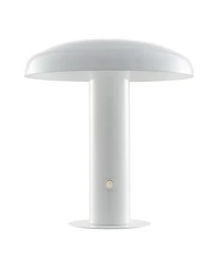 Suillius 11" Contemporary Bohemian Rechargeable, Cordless Iron Integrated Led Mushroom Table Lamp