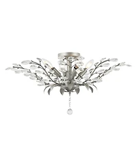 Elisana 26" 4-Light Contemporary Bohemian Iron, Acrylic Led Semi Flush Mount