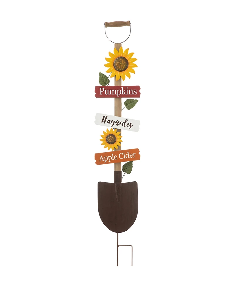 Glitzhome 47.75" H Fall Wood Metal Shovel Yard Stake