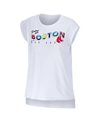 Women's Wear by Erin Andrews White Boston Red Sox Greetings From T-shirt
