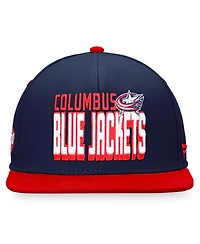 Men's Fanatics Navy, Red Columbus Blue Jackets Heritage Retro Two-Tone Snapback Hat