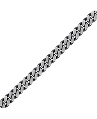 Bulova Men's Classic Curb Chain Bracelet in Blue-Plated Stainless Steel