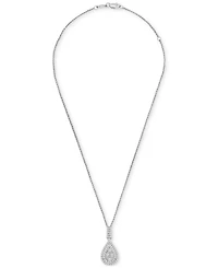 Diamond Pave Teardrop 18" Pendant Necklace (1 ct. t.w.) in 14k White Gold