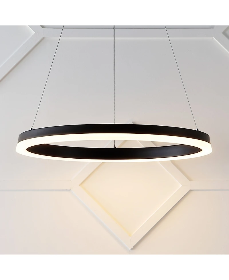 Baxter 23.5" 1-Light Modern Contemporary Aluminum Integrated Led Hoop Pendant