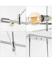 Ikon 63" 8-Light Mid-Century Modern Arm-Adjustable Iron Linear Led Pendant
