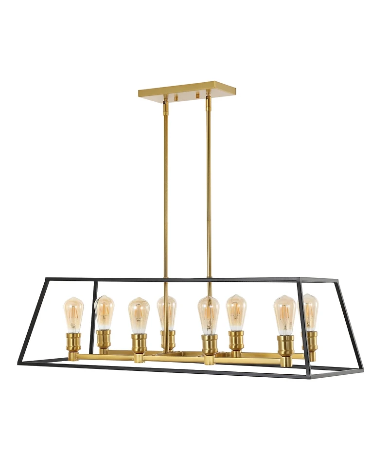 Liane 35" 8-Light Farmhouse Industrial Iron Linear Led Pendant