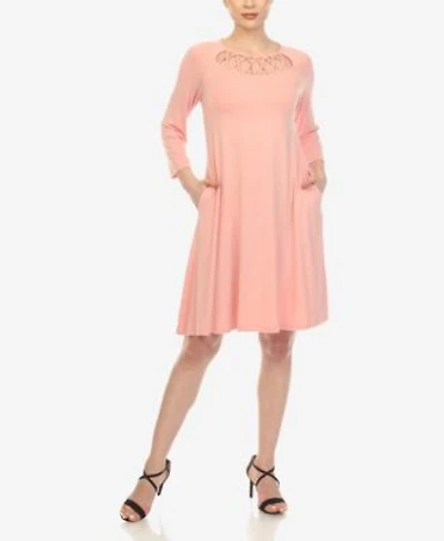 White Mark Womens Criss Cross Neckline Midi Dress