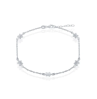 Simona Sterling Silver Turtles Anklet