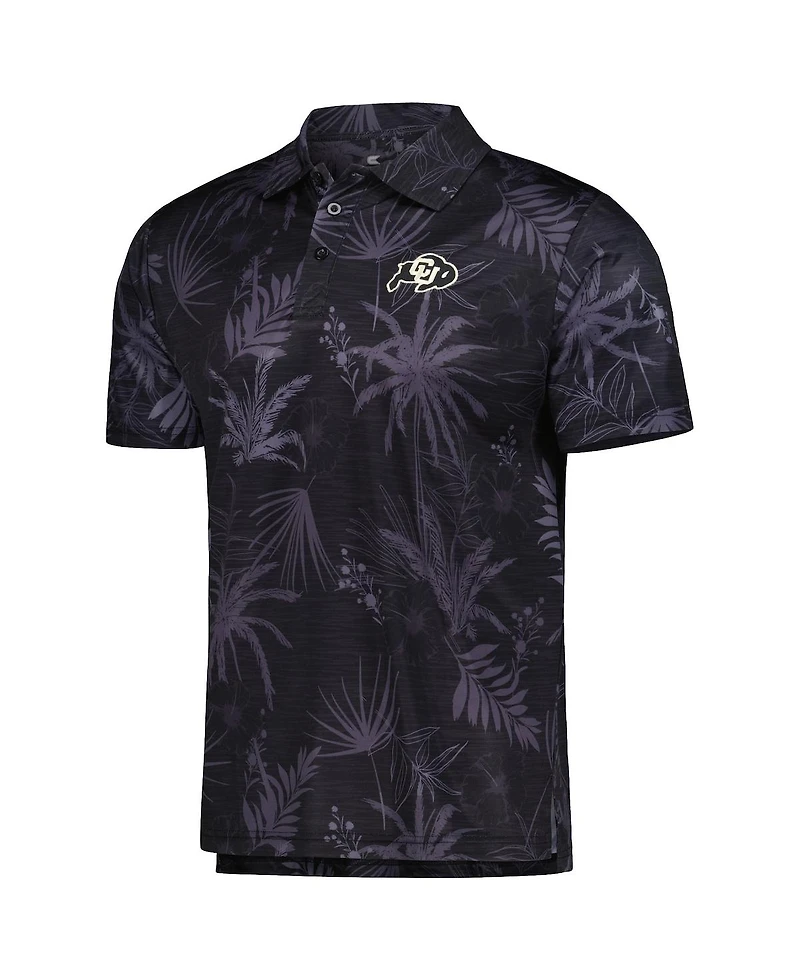 Men's Colosseum Black Colorado Buffaloes Palms Team Polo Shirt