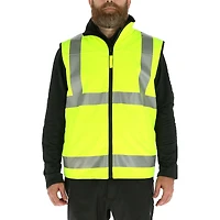 RefrigiWear Big & Tall Hi Vis Reversible Softshell Vest - Water-Resistant, Insulated, High-Visibility Safety Work Gear