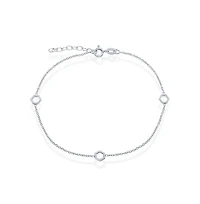 Simona Sterling Silver Open Hexagon Anklet