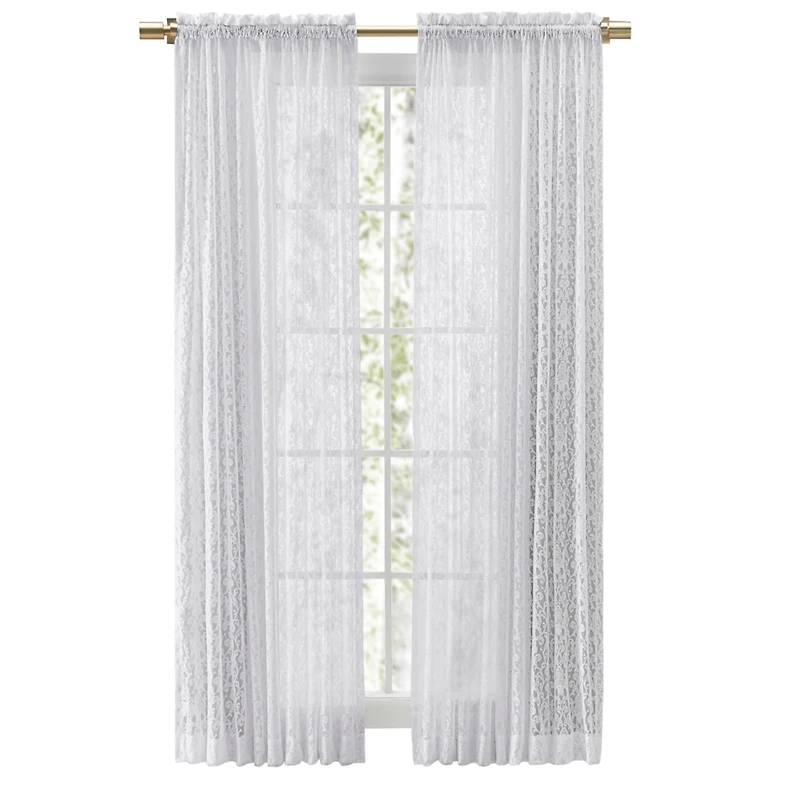 Ricardo Woven Lace Rod Pocket w/Header Panel 54"W x 84"L