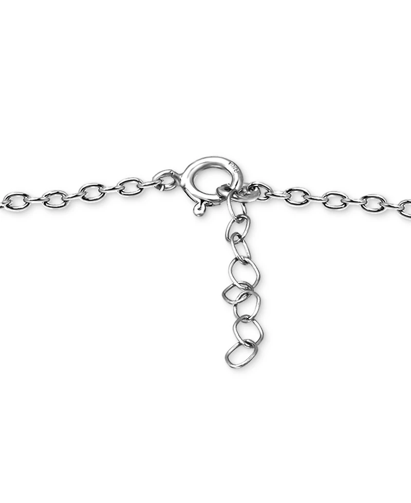 Giani Bernini Cubic Zirconia Heart Drop Charm Ankle Bracelet in Sterling Silver, Created for Macy's