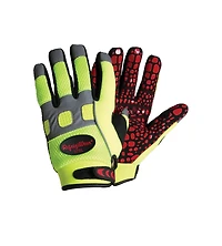 RefrigiWear Men's Insulated HiVis Super Grip Gloves - High-Visibility, Warm Work Gloves, Non-Slip Grip, Water-Resistant, Cold-Weather Protection