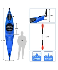 Costway Single Sit-in Kayak Single Fishing Kayak Boat