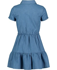 Tommy Hilfiger Toddler and Little Girls Lightweight Denim Ruffled Shirtdress