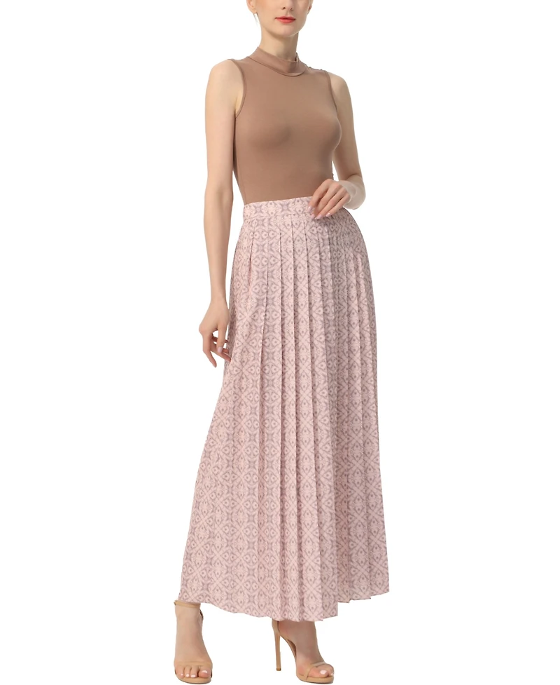 kimi + kai Women's Print Box Pleat Maxi Skirt