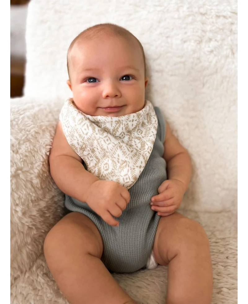 Crane Baby Baby Boys or Baby Girls Kendi Muslin Bibs, 3 Piece Set
